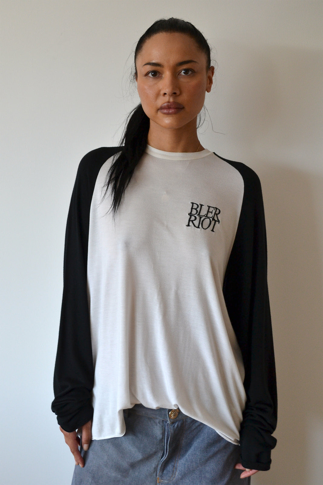 RAGLAN T-SHIRT in modal, silk blend