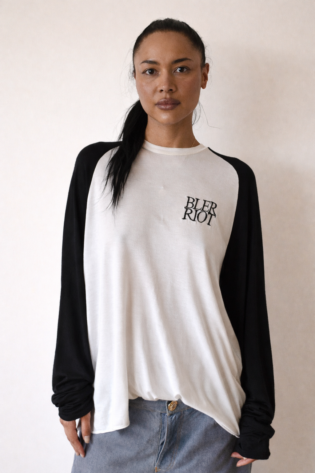 RAGLAN T-SHIRT in modal, silk blend