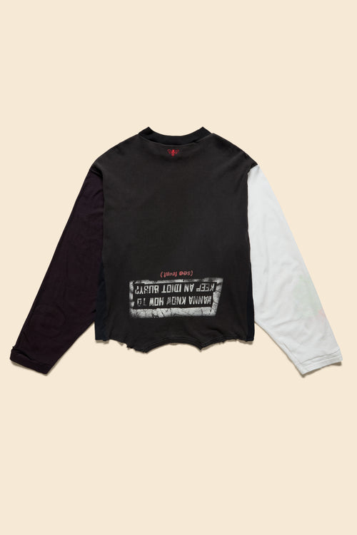 "LUCKY BASTARD" UPCYCLED T-SHIRT in cotton