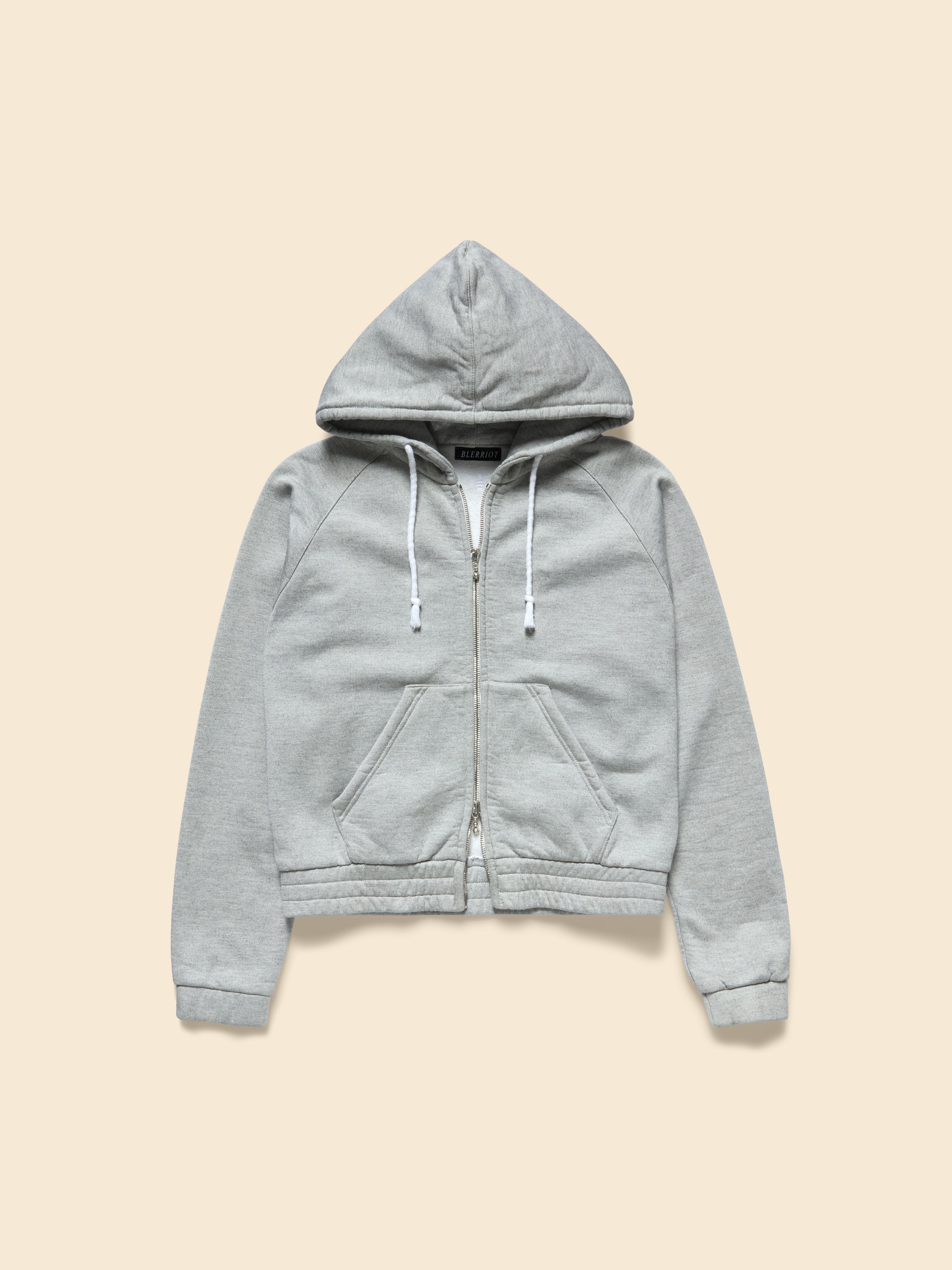 GRACE ZIP-UP HOODIE in cotton, silk blend